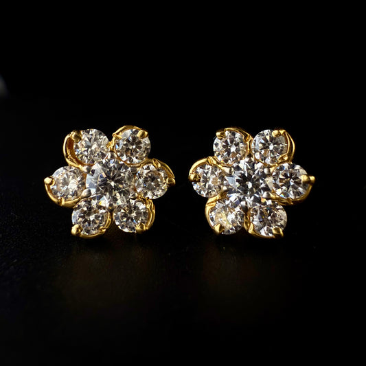 Floral CZ Studs