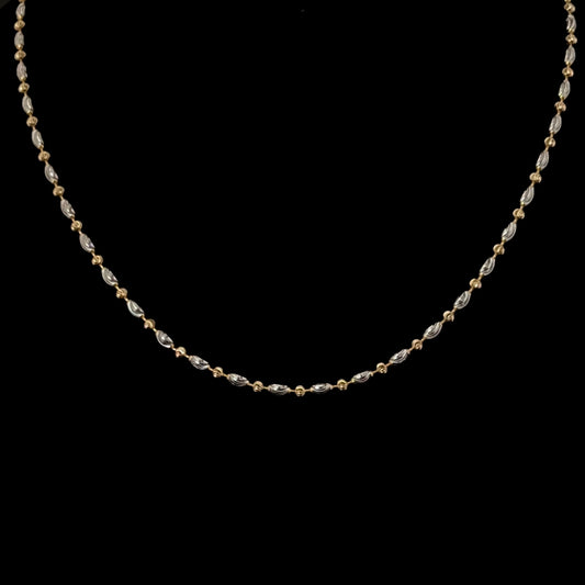 Two-Tone Gold Beaded Chain