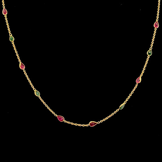 Chic Emerald and Ruby Chain