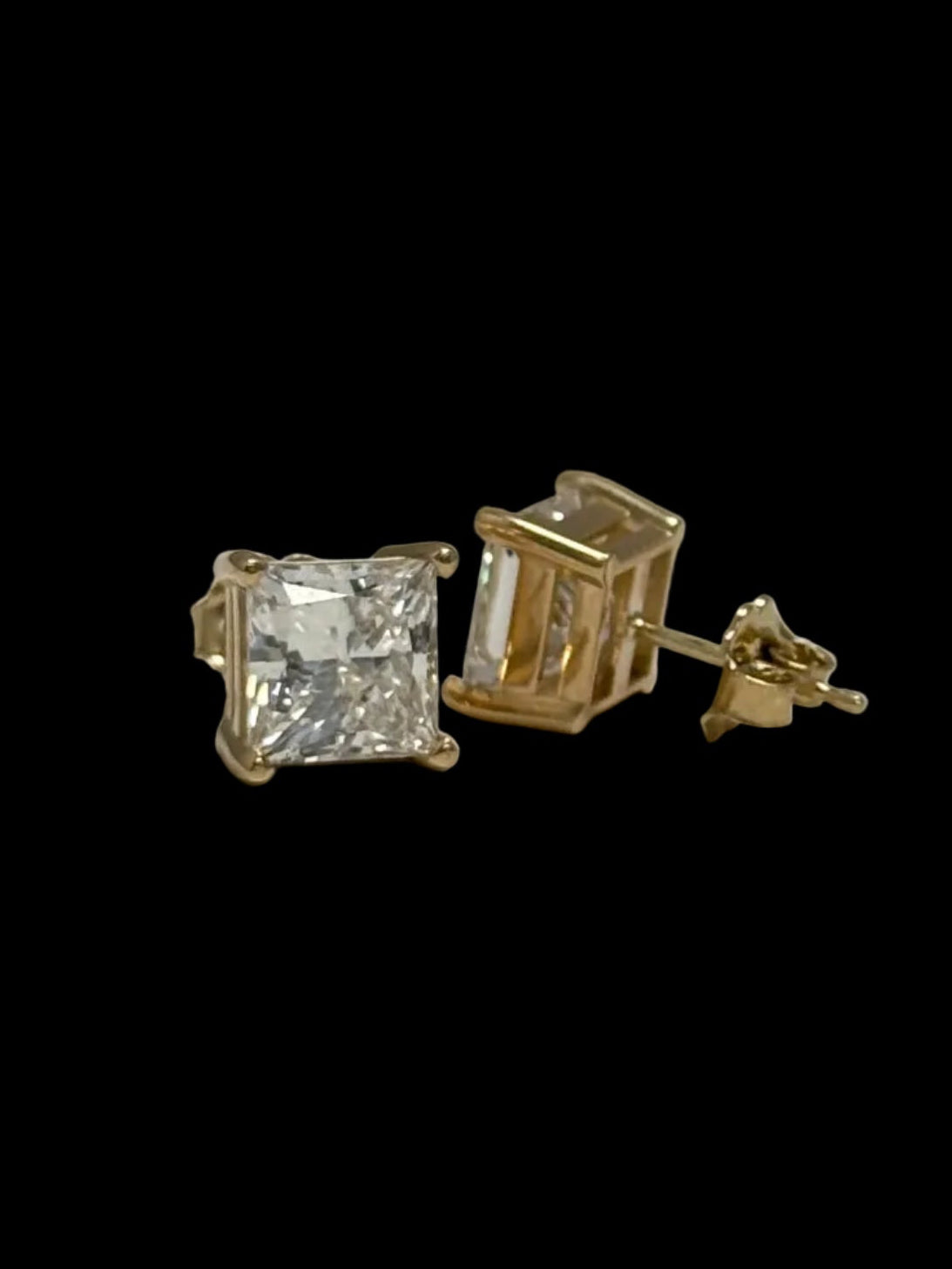 Princess Cut Lab Grown Diamond Stud Earrings