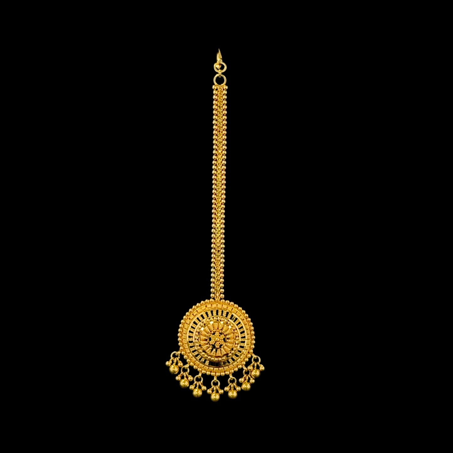 Circular Statement Gold Tikka with Ghungroo