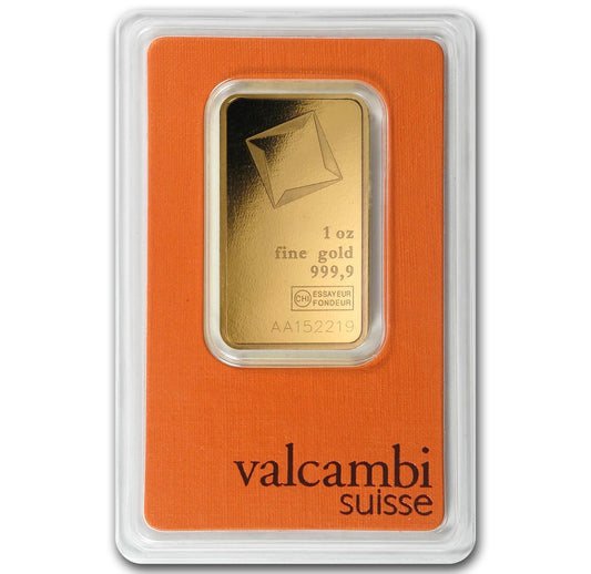 24K 1 oz Gold Valcambi Bar