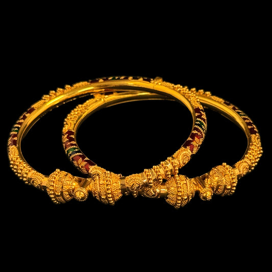 Intrigued Meena Bangles Set of 2