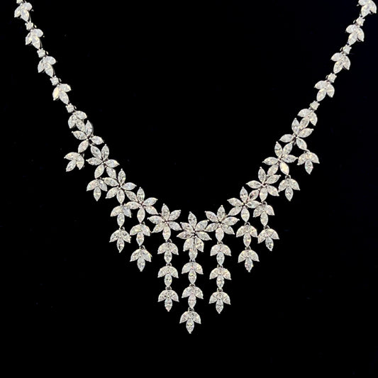 Illustrious 23.51 Carat Diamond Necklace with Layered Drops