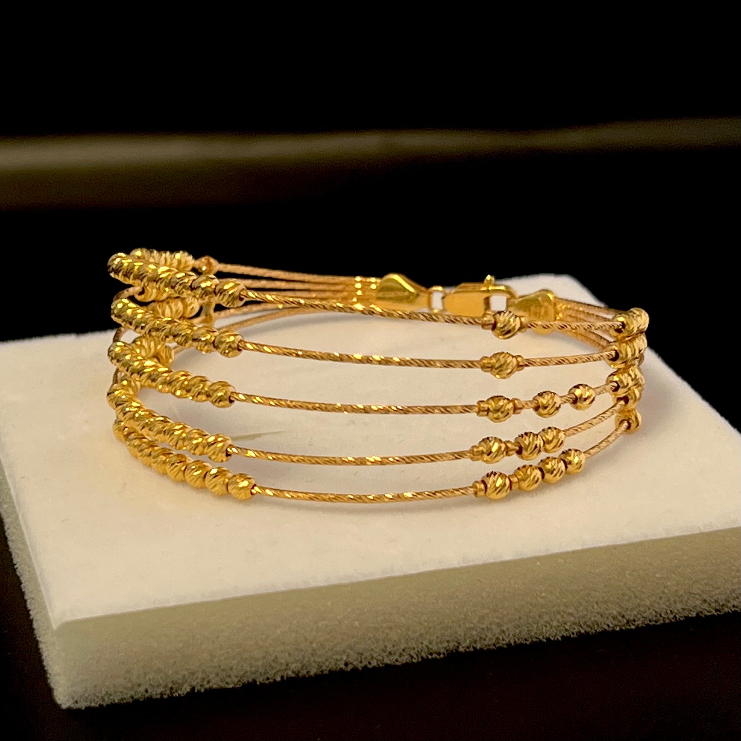 5-line Golden Bracelet with Lobster Stock