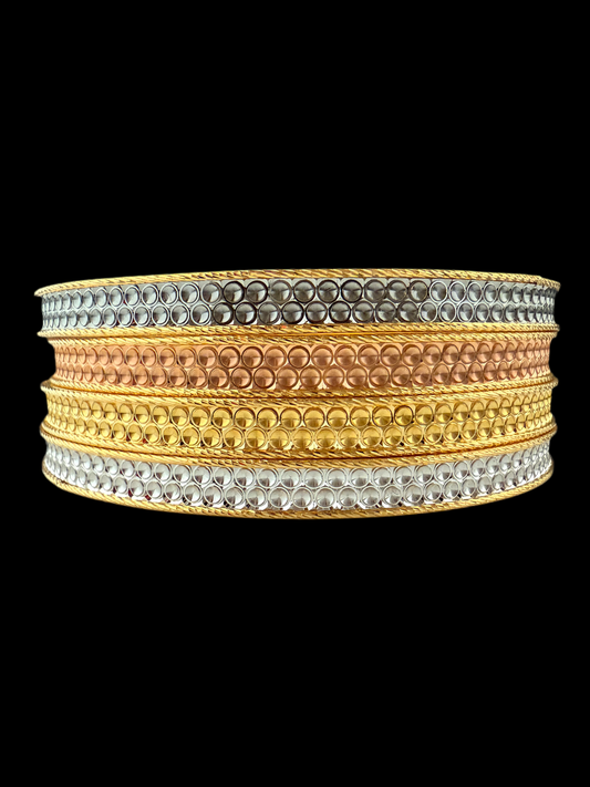 Four Tone Statement Bangle Set of 4