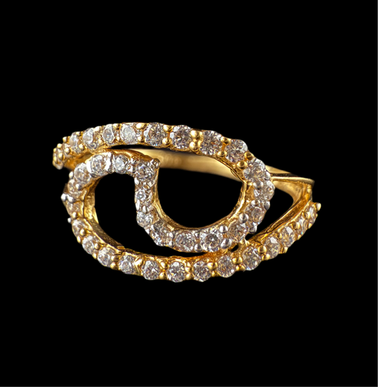 Looped Gold Ring with Sparkles