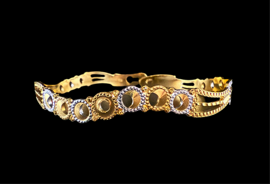 Elegant Gold & Rhodium Cuff Bracelet