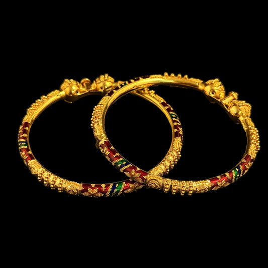 Intrigued Meena Bangles Set of 2