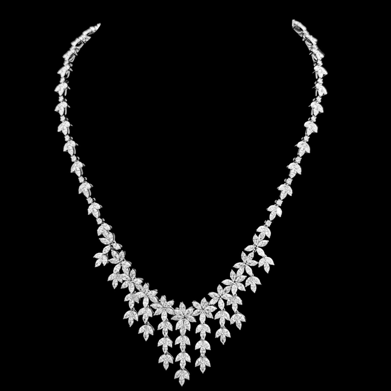 Illustrious 23.51 Carat Diamond Necklace with Layered Drops