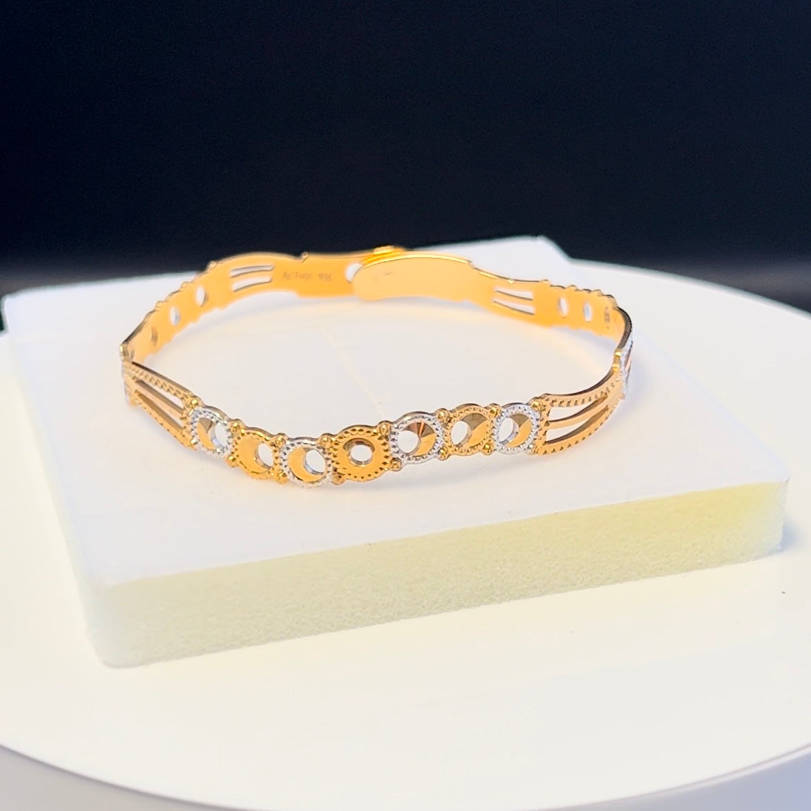 Elegant Gold & Rhodium Cuff Bracelet