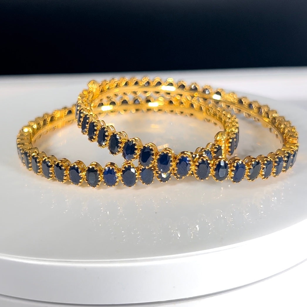 Blue stone sale bangles design