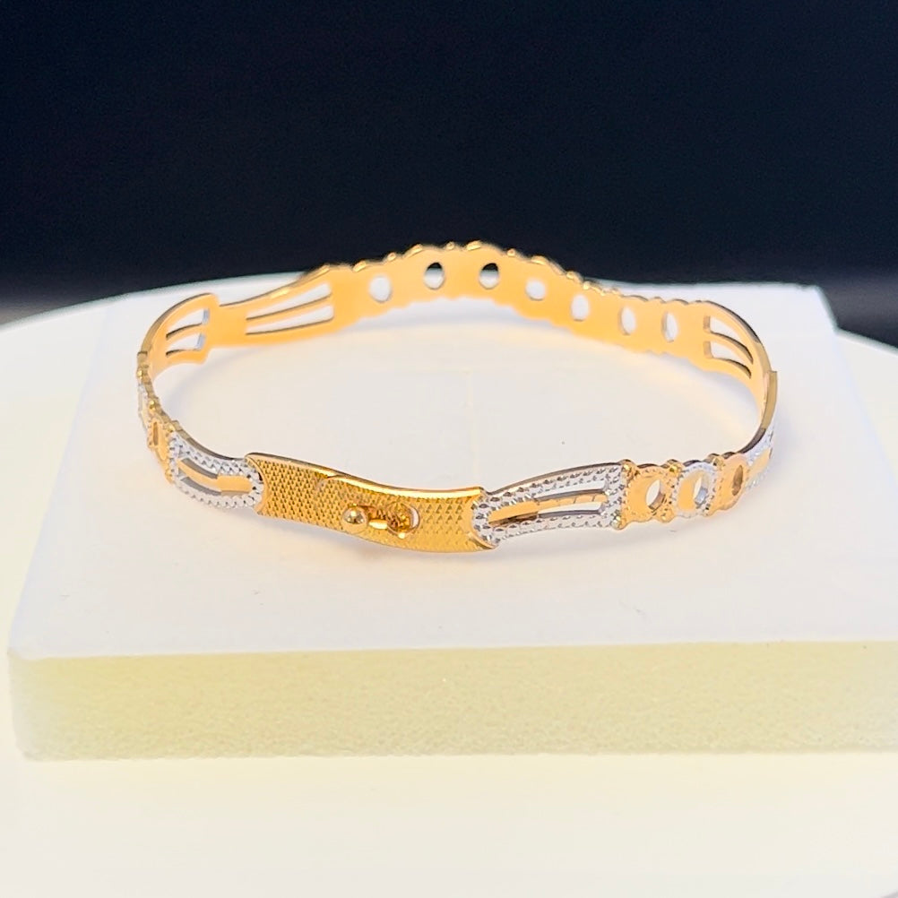 Elegant Gold & Rhodium Cuff Bracelet