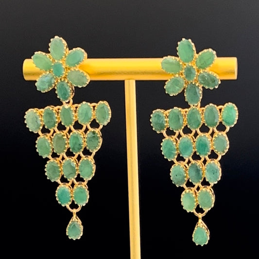 Glimmering Emerald Drop Earrings