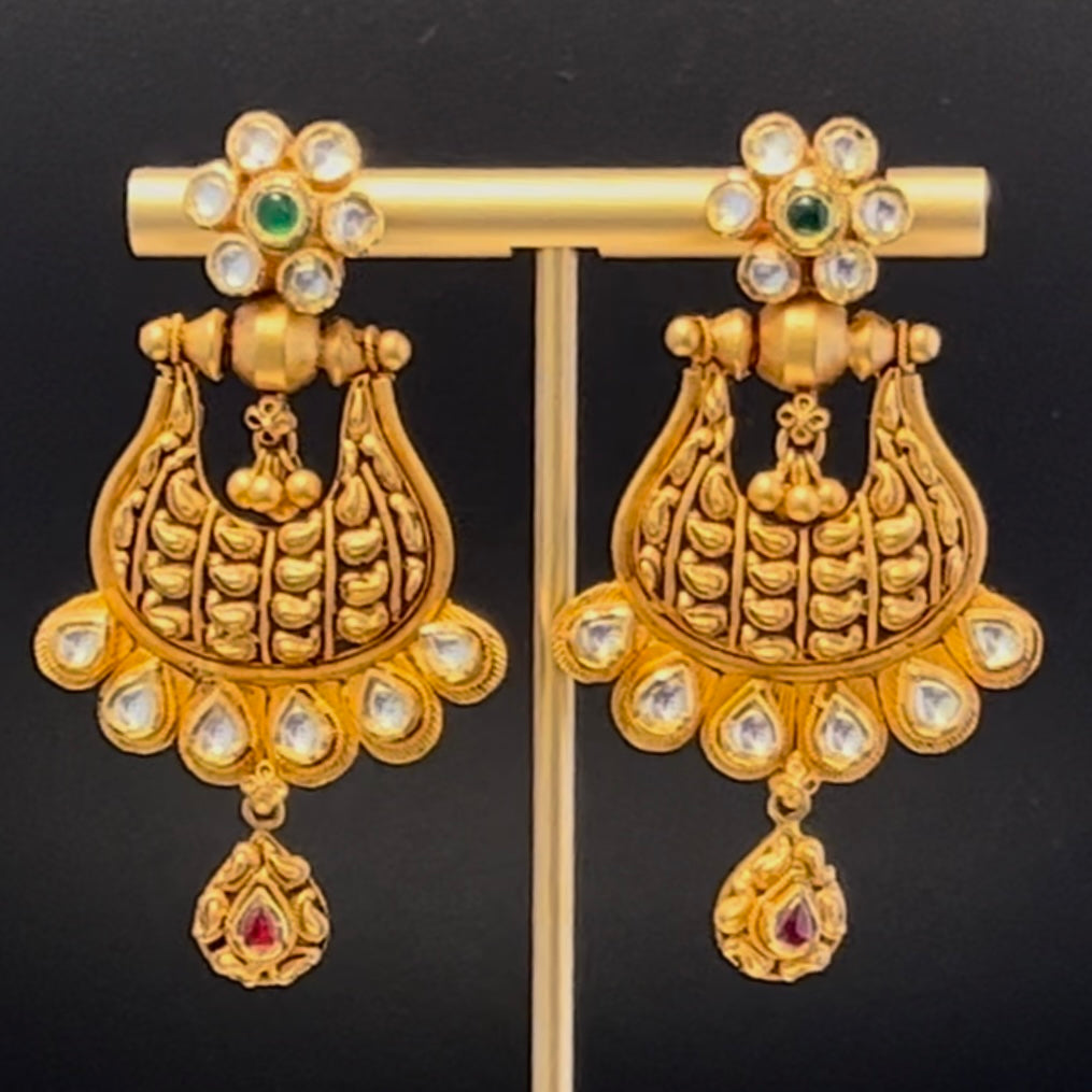 Tarinika Antique Gold Plated Kritika Earrings with Floral Design - Indian  Earrings for Women Perfect for Ethnic occasions | Traditional Earrings For  Women | 1 Year Warranty* : Amazon.in: Fashion