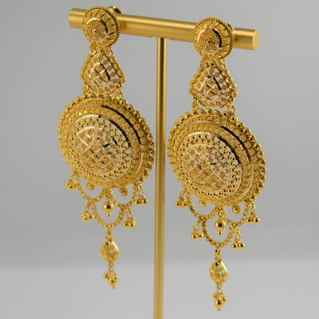 Circular Gold Drop Earrings