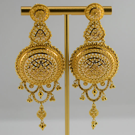 Circular Gold Drop Earrings