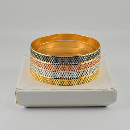 Four Tone Statement Bangle Set of 4