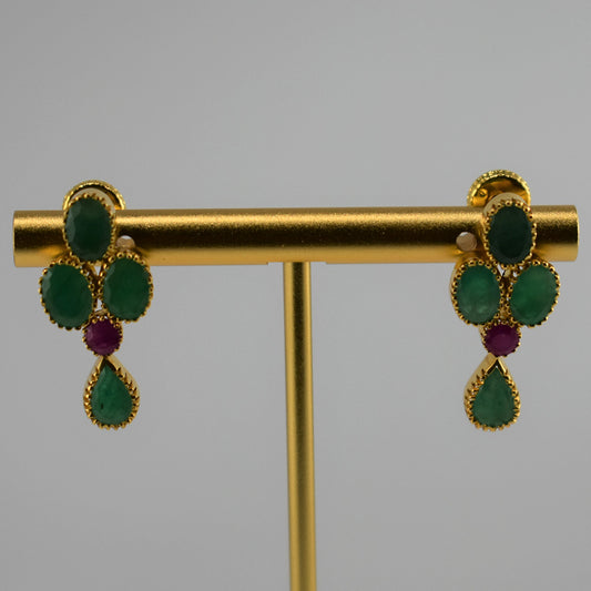 Precious Ruby & Emerald Earrings